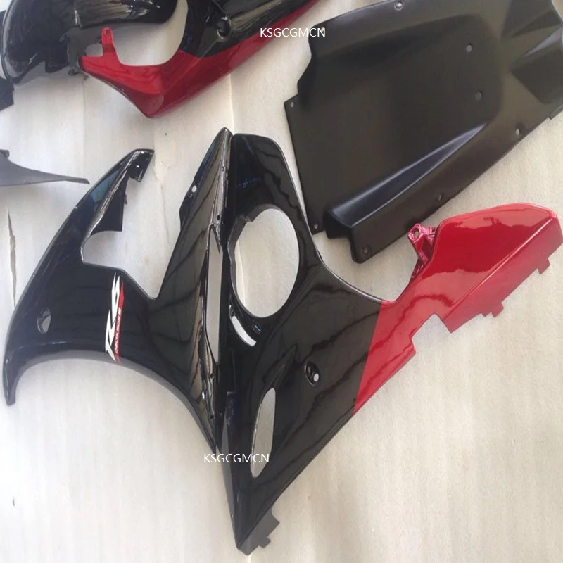 Запчасти ABS пластик обтекатель комплект подходит для YAMAHA YZF R6 03 04 05 все черные YZF R6 2003 2004 2005 Обтекатели набор