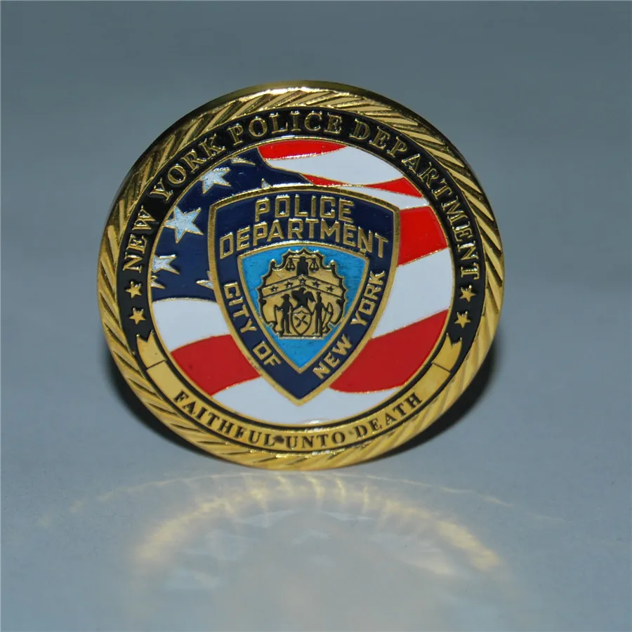 

DHL free shipping 100pcs/lot New York Police Department Gold Plated Commemorative Challenge Coin Collection