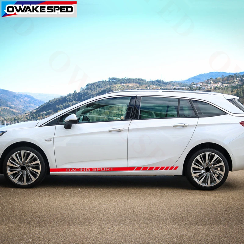 Спортивные наклейки в полоску для автомобиля Opel Astra автомобильные боковые на