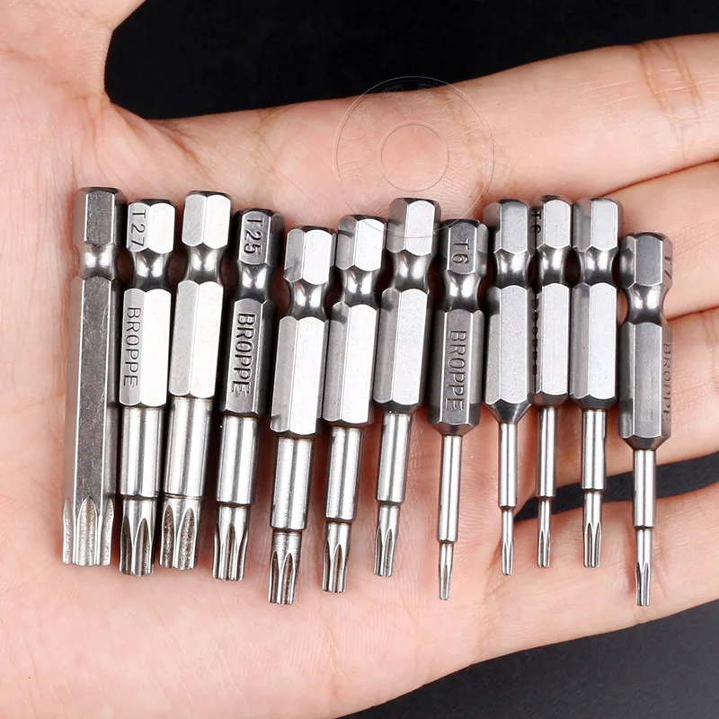 1 комплект Длина магнитные отвертка Биты Набор электрический Torx головы T6-T40 |