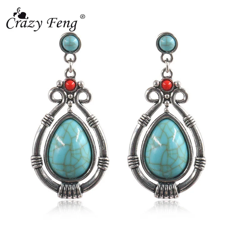 Серьги подвески Crazy Feng женские длинные в винтажном стиле Висячие этническом с