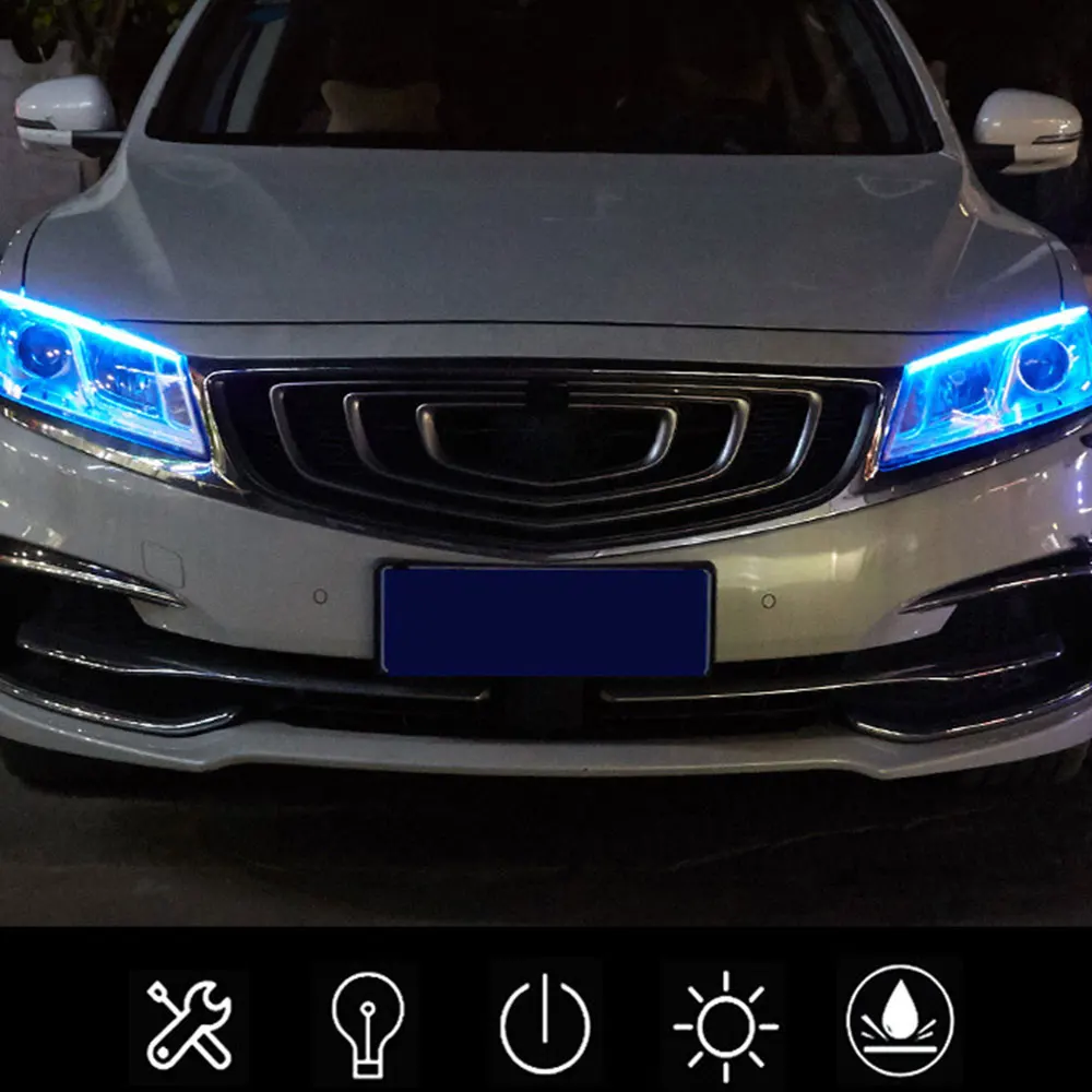2 шт. неоновые автомобильные поворотные сигнальные полосы для фар в сборе лампы