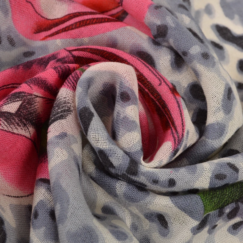 Женский зимний шарф с леопардовым принтом 100% шерсть 182x67 см|shawl with tassel|scarf shawlladies