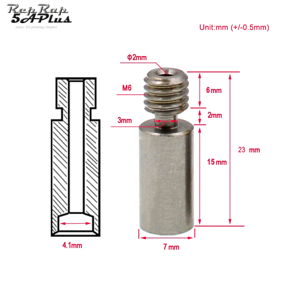 2pcs/lot Throat High Temperature Hotend Extruder for Reprap 1.75mm 3.0mm Filament DIY Stainless Steel 3D Printer Parts | Компьютеры и