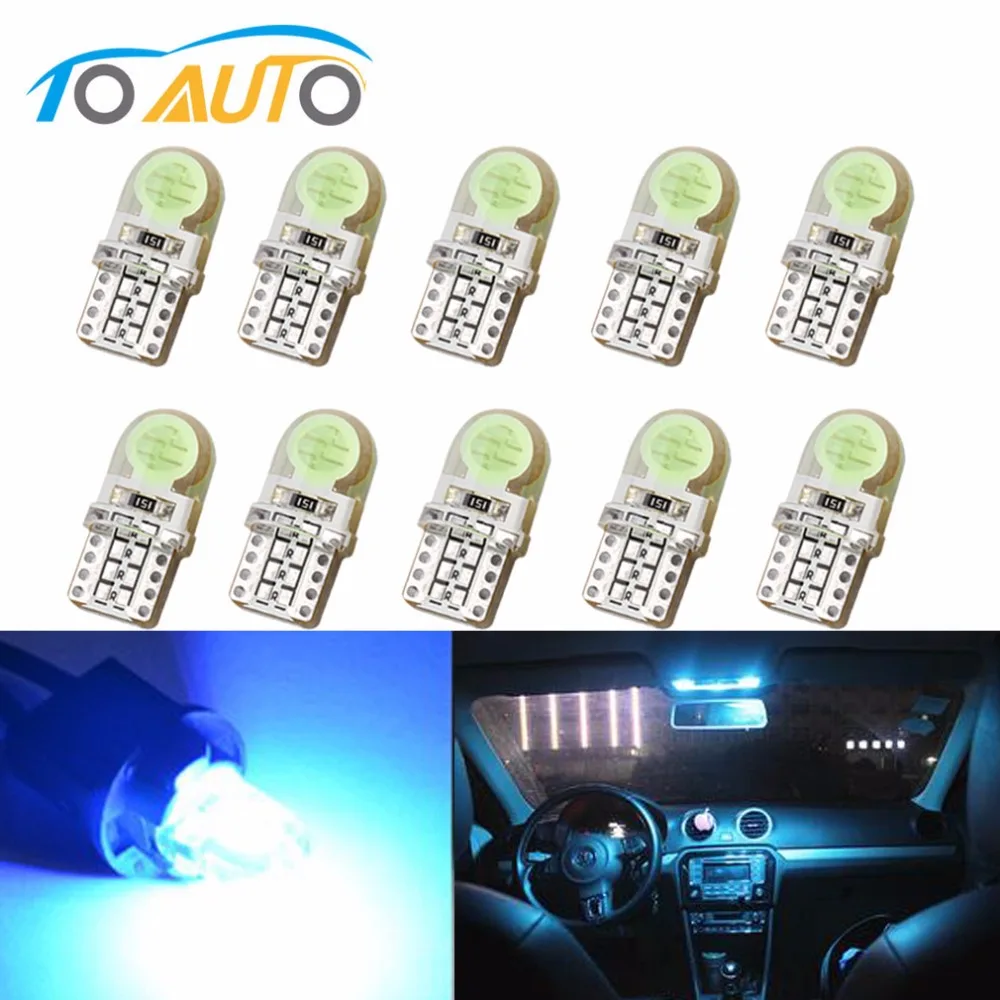 10 шт. светодиодный Автомобильные светодиодные лампы T10 194 168 W5W COB 8 SMD|Сигнальная