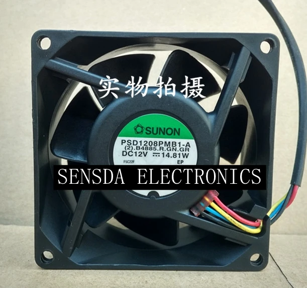 Оригинальный охлаждающий вентилятор Sunon PSD1208PMB1-A 8 см 12 В с воздушным потоком |