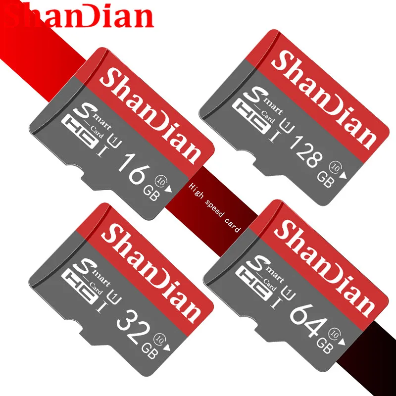 ShanDian Оригинальная карта Micro SD 64 Гб класс 10 карта памяти microSD 8 ГБ 16 ГБ 32 ГБ TF карта microSDHC/SDXC Для смартфонов/планшетных ПК