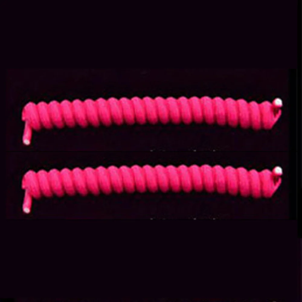 3 Pairs Hot pink KOTLIKOFF/3 пары,, шнурки без завязок, 11 ярких цветов, фиксирующий башмак, шнурки, весенние вьющиеся эластичные шнурки для обуви - Цвет: 3 Pairs Hot pink