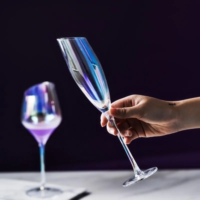 Хрустальный бокал с ионопокрытием радуги бокалы наклоном для вина шампанского