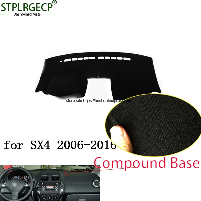 STPLRGECP двухслойный черный Коврик Для Сузуки SX4 2006 2016 Dashmat ковер приборной панели