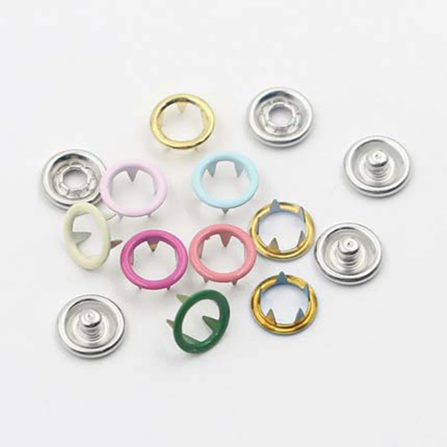 100 комплектов в коробке 9 5 мм Металлические Блестящие пуговицы-гвоздики полые