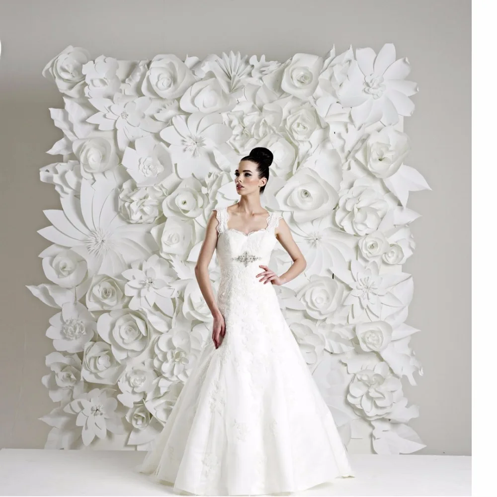 Фото Набор гигантских бумажных цветов для свадебных фотографий 99 шт. 15 60 см настенные