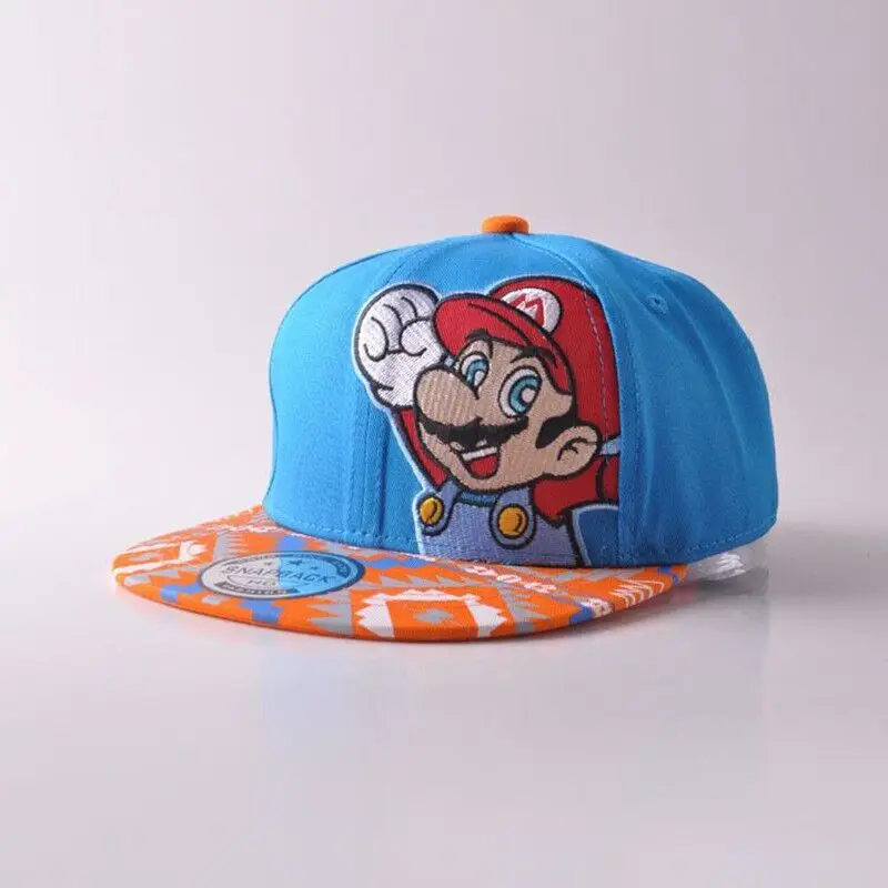 100% хлопковый бейсбольный костюм Super Mario Bros Snapback для детей от 4 до 9 лет Кепка в стиле