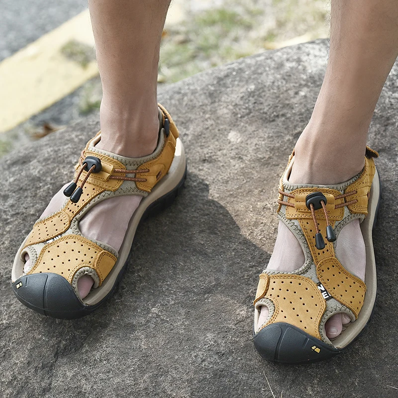 BomKinta New Style Men Sandals Comfortable Beach Shoes Anti-Slippery Summer Handmade Wading Fast Free Shippng | Обувь