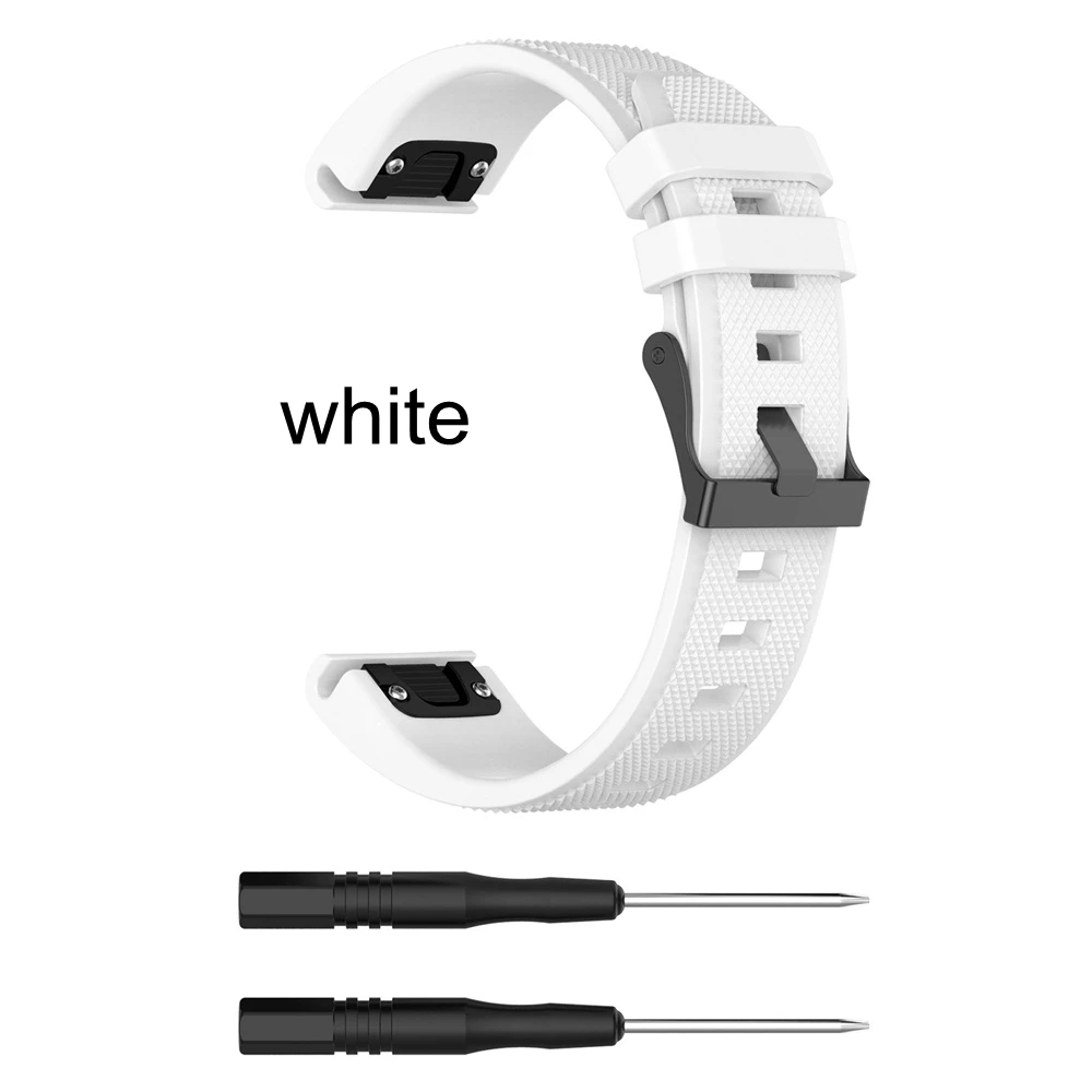 white Качественный мягкий резиновый сменный ремешок для часов Quick Release силиконовый 22 мм браслет ремешок для Garmin Fenix 5/Forerunner 935/945 - Цвет: white