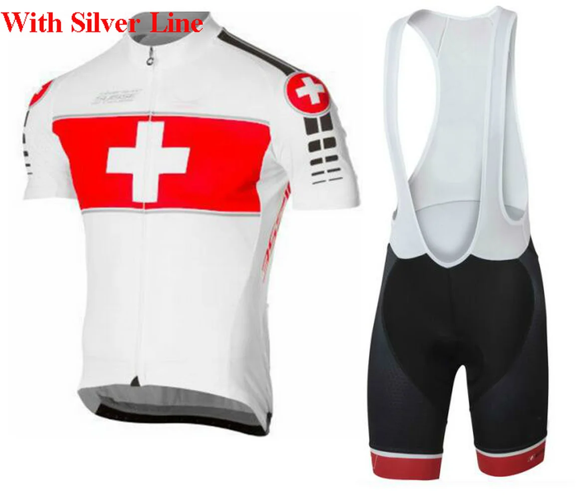 2018 Swiss professional cycling Jersey summer men's short-sleeved bicycle jersey set fast drying 9D breathable gel pad | Спорт и