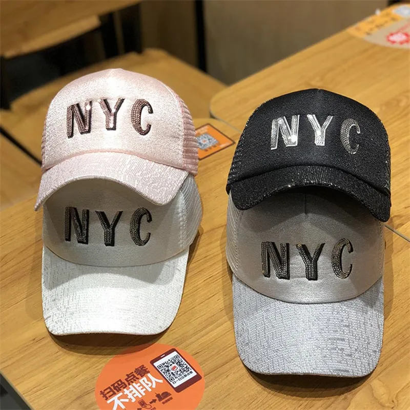 Кепка NYC с блестками для мужчин и женщин дизайнерская теннисная бейсболка из