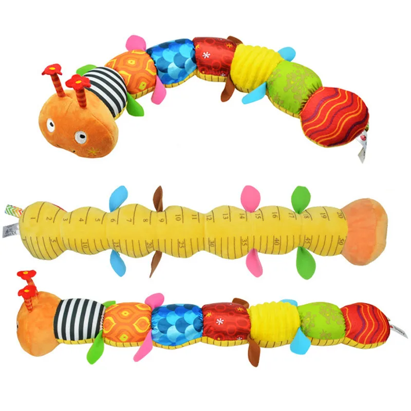 55 см мягкие детские игрушки музыкальные вещи Caterpillar с кольцом Bell милый мультфильм