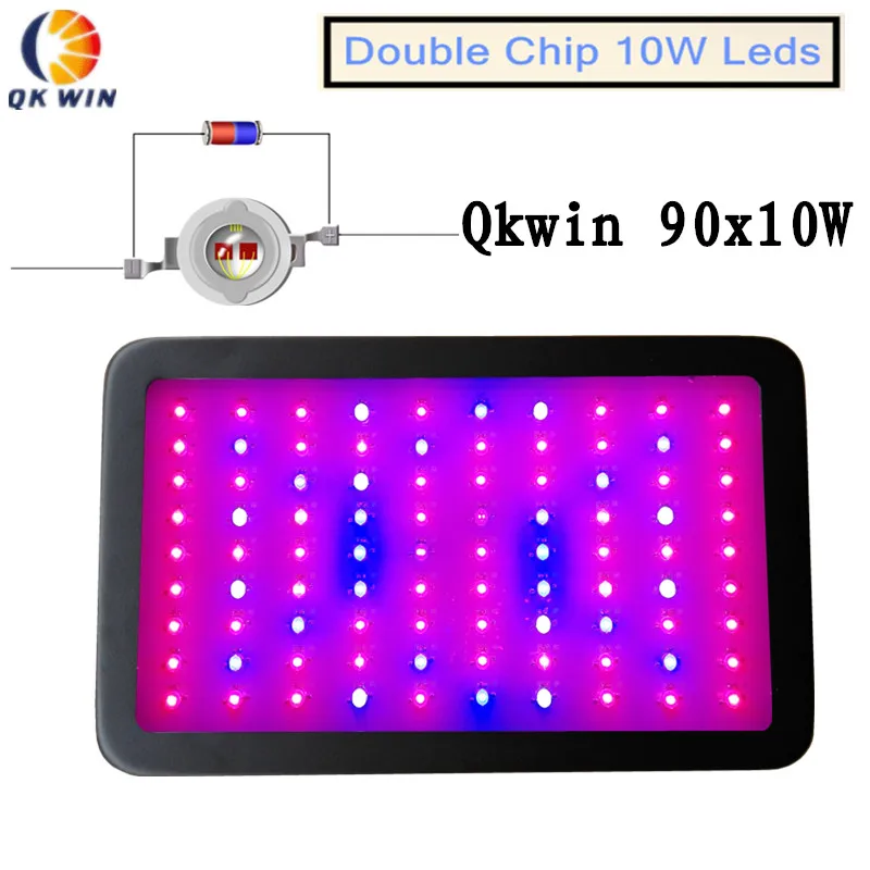Doule chip 900 Вт LED Grow Light 90x10 гидропомическое освещение 220 истинная мощность полный