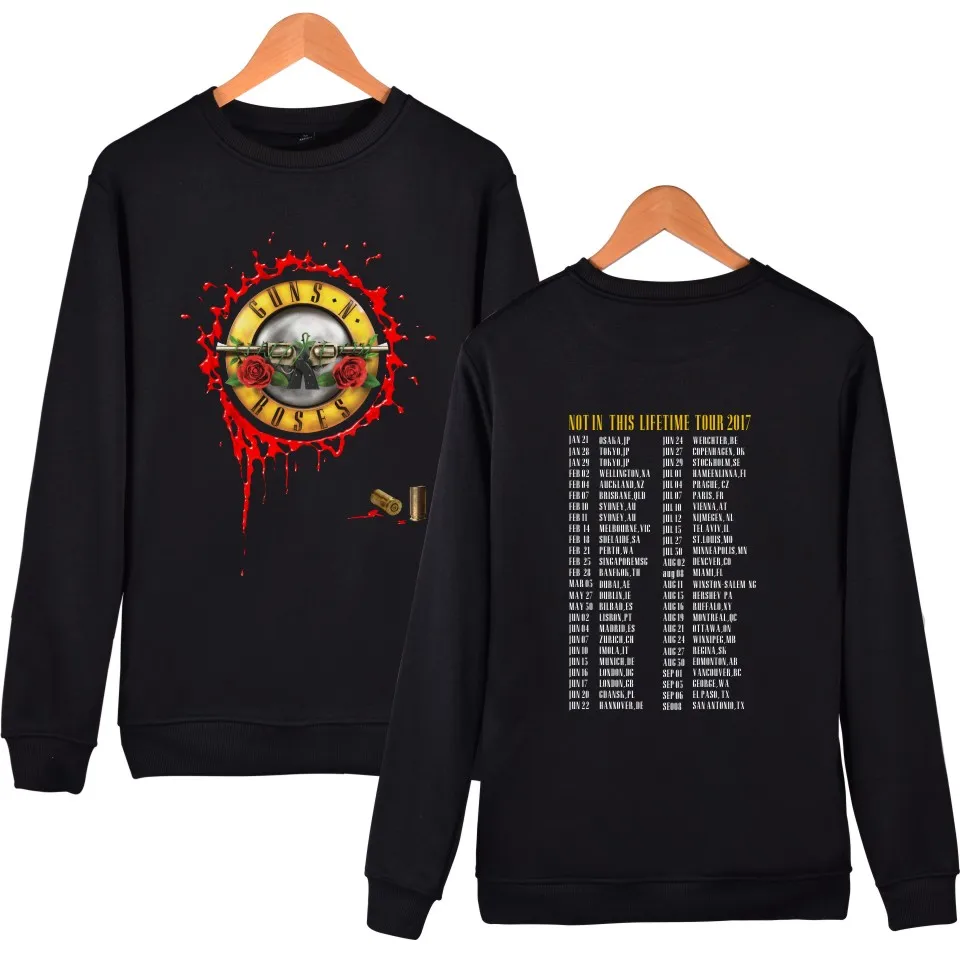 Толстовка рок группы GUNS N ROSES модные худи с длинным рукавом толстовки свитшоты для