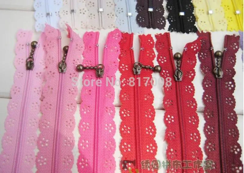 Молнии 20 см с кружевной нейлоновой отделкой для шитья свадебного платья и т. Д.