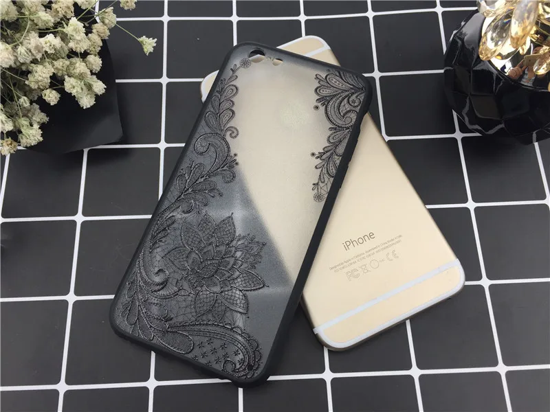 DS-LOVEHUI сексуальный ретро цветочный чехол для телефона iPhone 8 7 6 6s Plus X 5 5S SE черный