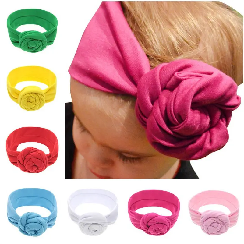 Naturalwell New Cotton Head Band Top Knot Headband Baby Girls Flower Warp Meadow Style Toddler Infant Hairband HB203S | Детская одежда
