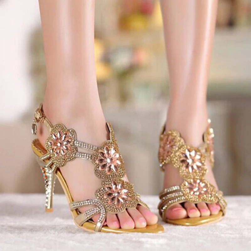 Летние крутые Свадебные платья на среднем высоком каблуке босоножки украшенные