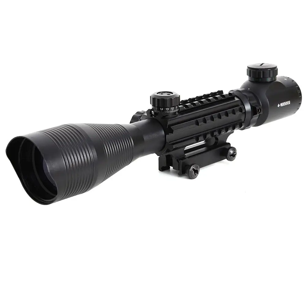 only scope 4-12X50 прицел с подсветкой дальномера 4 прицельная сетка Красная Зеленая точка лазерный светильник Airsofts прицел оптика - Цвет: only scope