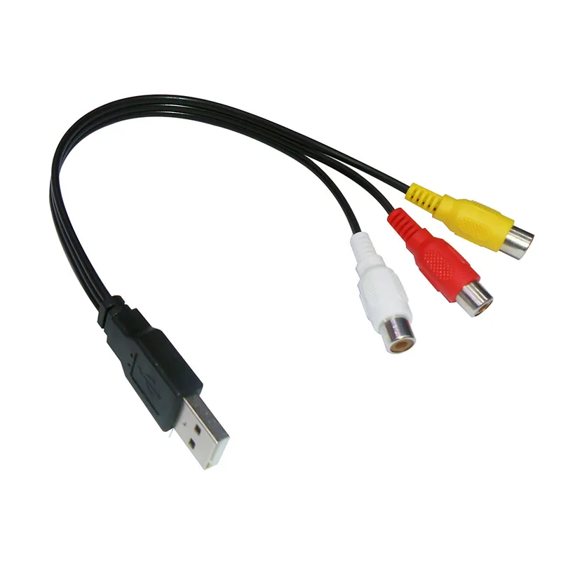Переходник USB2.0 со штекера на гнездо 3 RCA аудио преобразователь видео AV кабель для