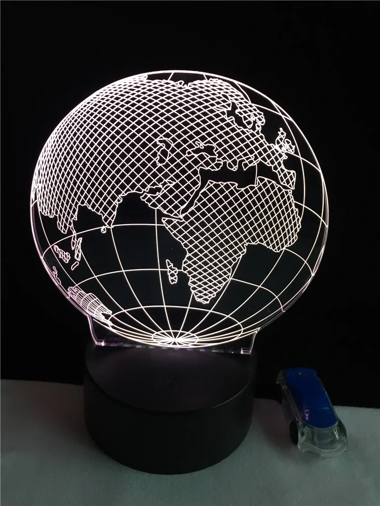 3d лампа в виде карты Европы и Африки светодиодсветодиодный разноцветная ночная с