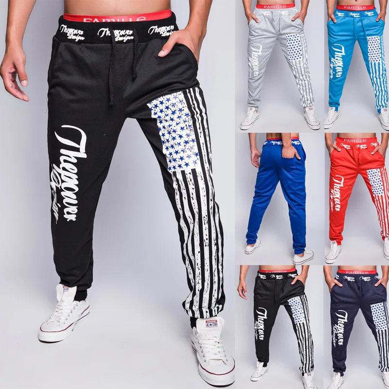 Шаровары новая мода 2016 повседневная одежда брюки с заниженной мотней мужские