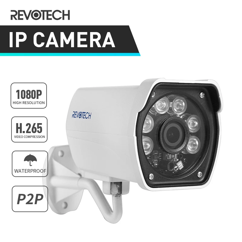 HD H.265 Водонепроницаемая 1920x1080 P 2.0MP IP камера 6 Массив LED наружная безопасности ONVIF