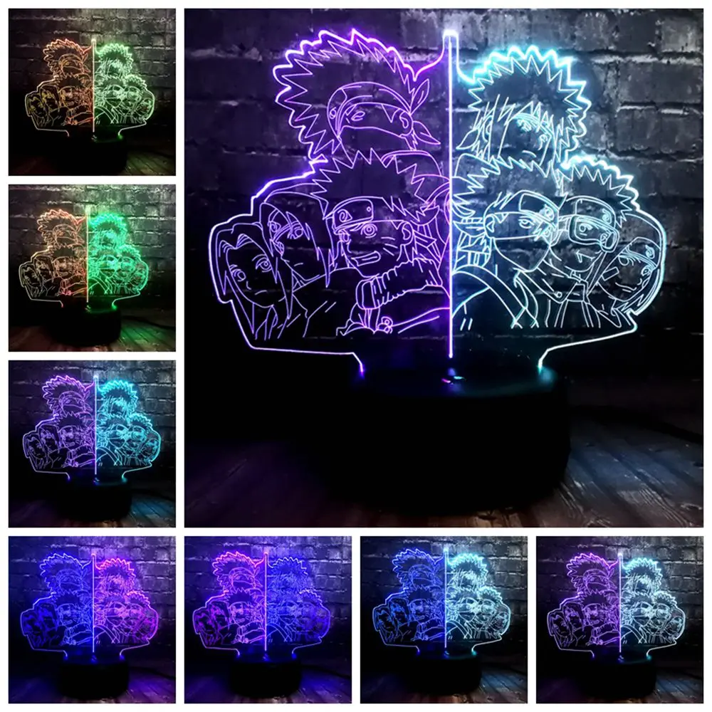 Новый 3D Лава смешанный 7 цветов изменить Uzumaki Наруто японского аниме тема блеск