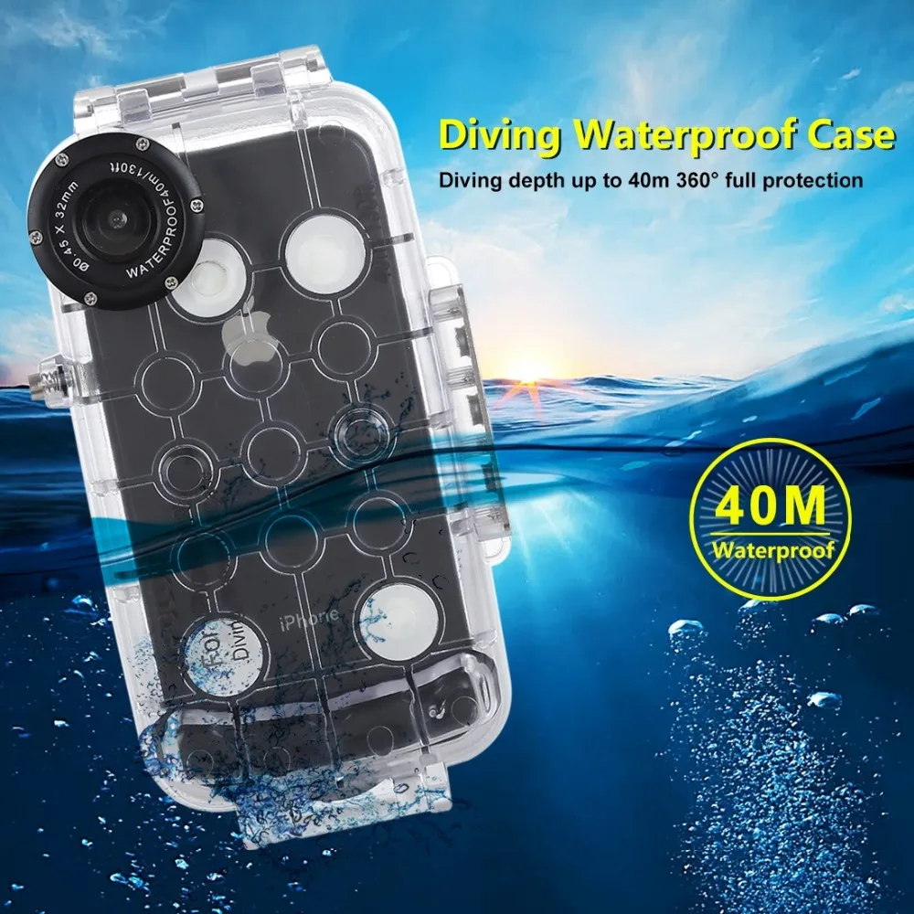 PULUZ для iPhone XS Max / XR подводный корпус 40 м/130 футов защитный чехол телефона дайвинга