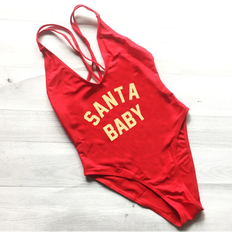 SANTA BABY Одна деталь купальный костюм Для женщин стринги бикини ванный комплект
