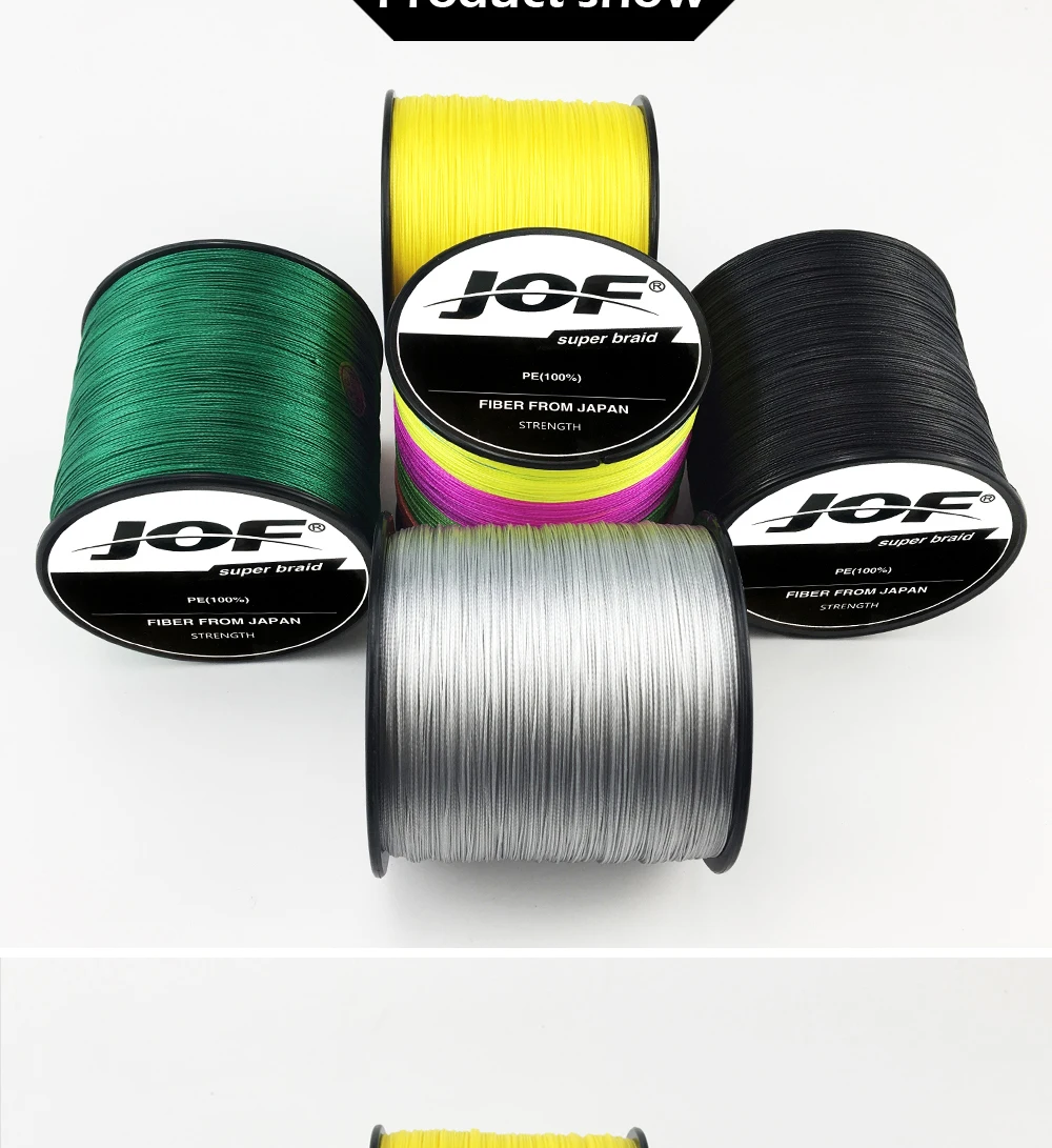 JOF 500 м 8 нитей 4 нити 10-80LB PE плетеный рыболовный провод Multifilament очень прочный рыболовный линия ЯПОНИЯ многоцветный