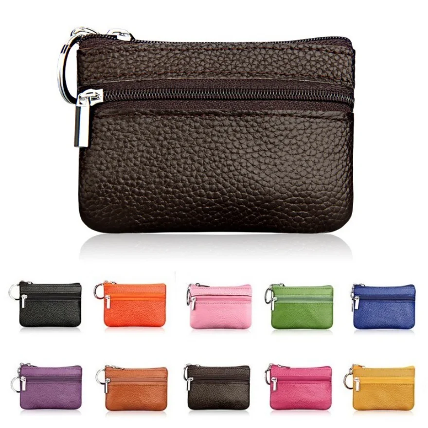 

Mini Pouch Pocket Wallets Women Small PU Leather Coin Purse Zipper Change Money Bags Key Holder Case ID Card Holde Zipper Purses