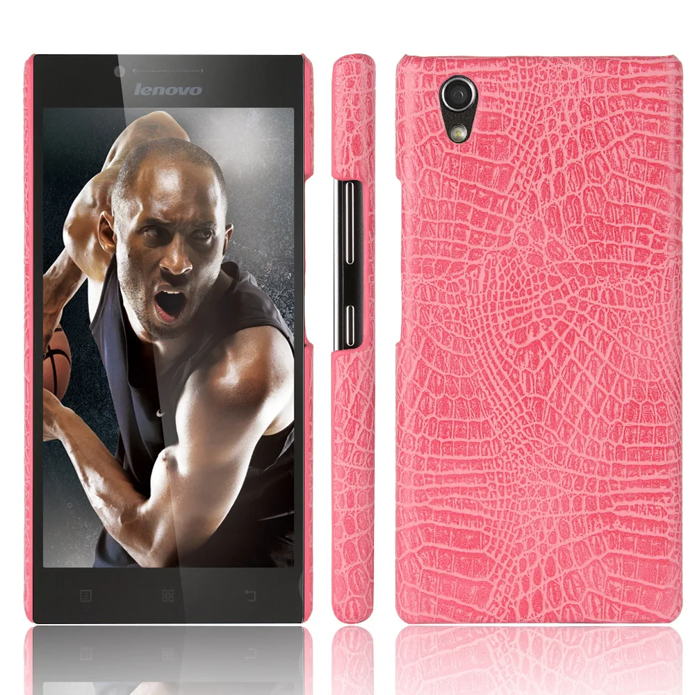 Pink Кожаный чехол для lenovo P70 P 70 A 70A 70 T, чехол-бампер для телефона lenovo P70-A P70-T P70a, Жесткий Чехол из поликарбоната с крокодиловой вставкой - Цвет: Pink