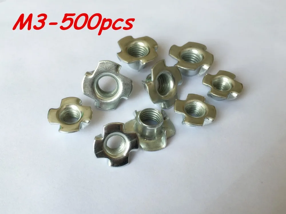 

M3 Carbon Steel Zinc Plated Four Claw Nut Femal Nuts 500Pcs/Lot Free Shipping