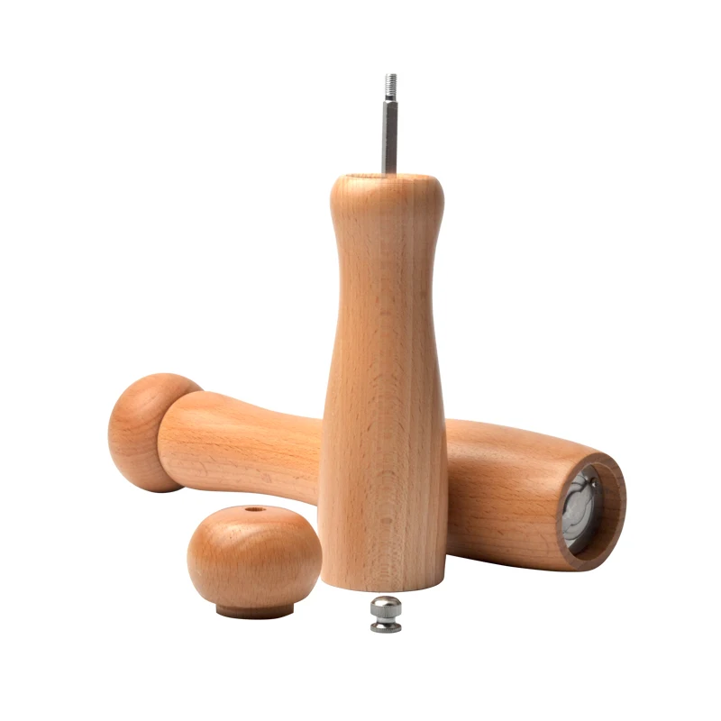 Мельница для соли и перца из Букового дерева с круглой головкой 8/10 дюймов|salt and