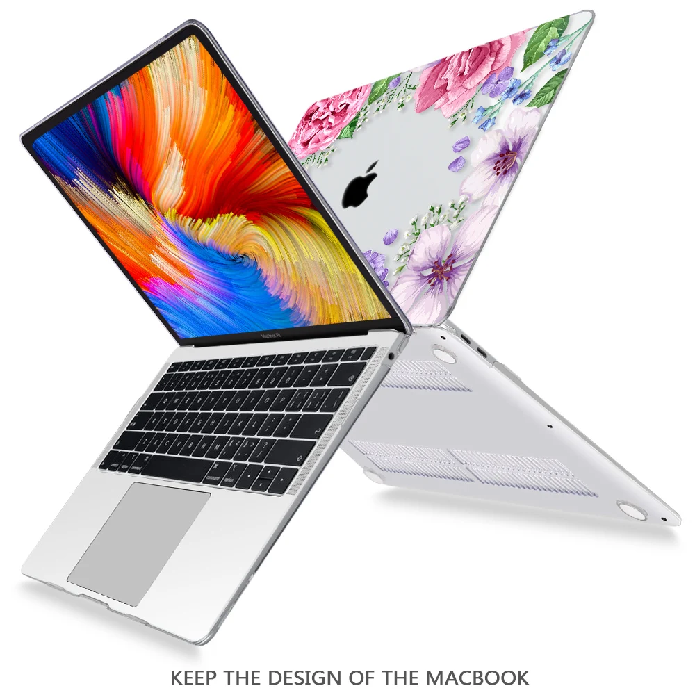 Redlai для MacBook Air Pro retina 11 12 13 15 дюймов чехол милый цветок кристально чистый ноутбука