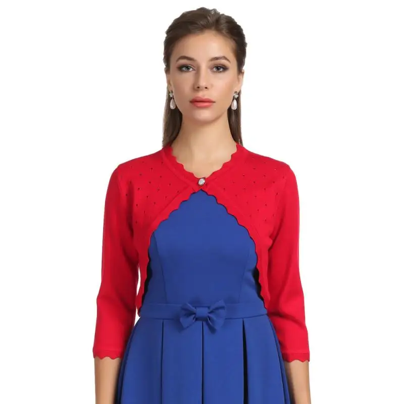 Женский Ретро болеро вязанный кардиган вязаный укороченный |