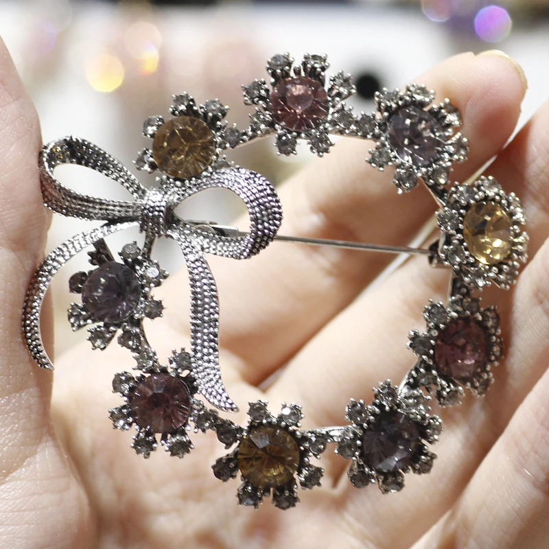 CocoANGEL модное серебряное кольцо с фианитом для женщин гирлянда брошь булавки
