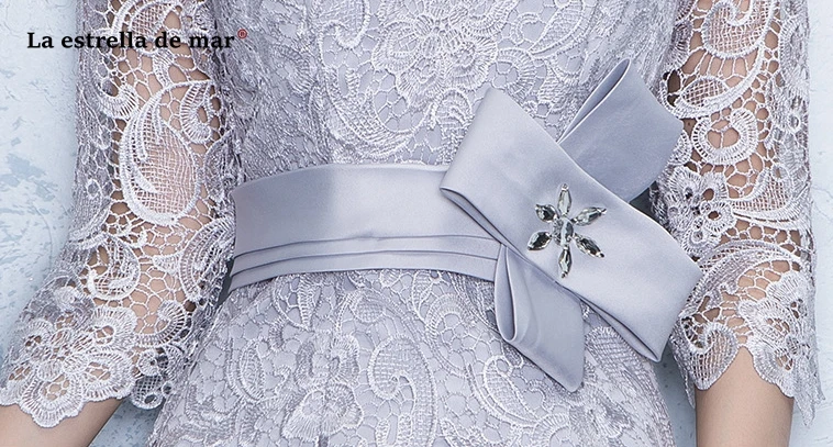 Коктейль dress2019 новые кристалл три четверти рукавом Серебряный sexy Русалка коктейльное платье до середины икры одеяние коктейль пользовательские