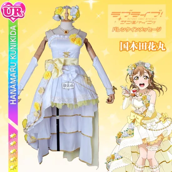 Аниме! Lovelive Sunshine Aqours Kunikida Hanamaru/Новинка Свадебное платье с кармашками Милая