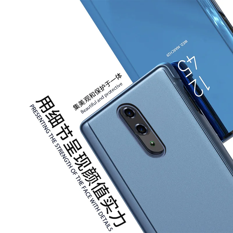 Роскошный прозрачный зеркальный умный чехол для телефона Oppo Reno, кожаный флип-чехол для Oppo Reno F11 Pro, кожаный чехол с подставкой