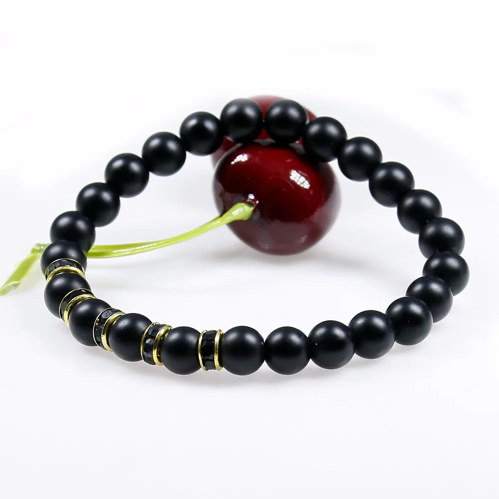 Натуральный черный матовый оникс 8 мм ювелирные изделия хрустальные бусины со