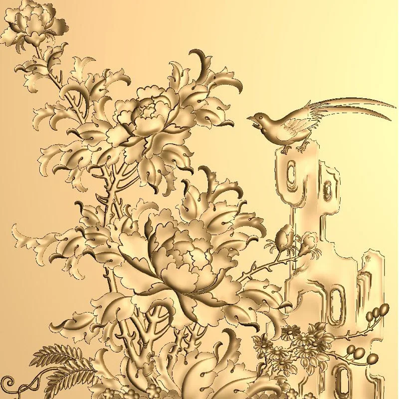 

Peony and birds_1 3D model for cnc 3D carved figure sculpture machine in STL file format