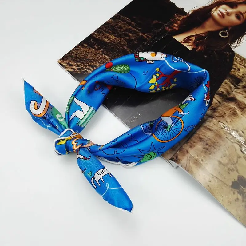 Маленький квадратный шарф из 100% чистого шелка женский модный Шелковый саржевый с